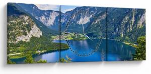 Obraz - Hallstätter See, Hallstatt, Austria (z zegarem) (90x30 cm)