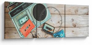Obraz - Radio retro (z zegarem) (90x30 cm)
