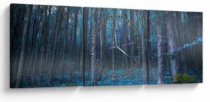 Obraz - Magiczny las (z zegarem) (90x30 cm)