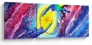 Obraz - Dotyk (z zegarem) (90x30 cm)