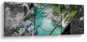 Obraz - Dzika przyroda (z zegarem) (90x30 cm)