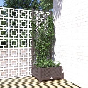 Donica ogrodowa z kratką, brązowa, 40x40x121,5 cm, PP