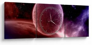 Obraz - Planeta (z zegarem) (90x30 cm)