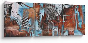 Obraz - Wieżowce (z zegarem) (90x30 cm)