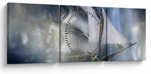 Obraz - Statek widmo (z zegarem) (90x30 cm)