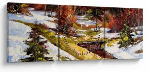 Obraz - Nadejście wiosny (z zegarem) (90x30 cm)