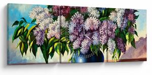 Obraz - Bukiet bzu (z zegarem) (90x30 cm)