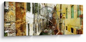 Obraz - Aleja w Wenecji (z zegarem) (90x30 cm)