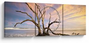 Obraz drzewa w oceanie (z zegarem) (90x30 cm)