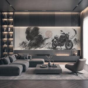 Fototapeta Motocykl z czarną maską, Fototapety Abstrakcja, Popularne Fototapety, t00934 - Tapeko.pl