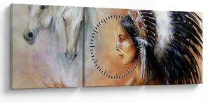Obraz - Czary Indian (z zegarem) (90x30 cm)