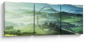 Obraz - Toskania, Włochy (z zegarem) (90x30 cm)