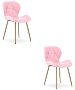 Styl I Elegancja Krzesło Mango - Róż / Nogi Dąb X 2