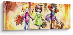 Obraz - Przyjaźń (z zegarem) (90x30 cm)