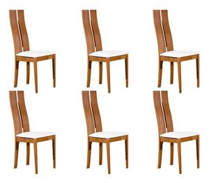 Komplet 6 krzeseł SALENA - Lite drewno bukowe kolor dąb