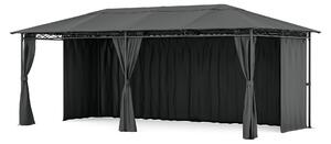 Blumfeldt Mondo Pavillon 3x6 – stalowa rama, z zasonami, odporna na warunki atmosferyczne altana ogrodowa, odporna na rdz, atwa do montau, ciemnoszara