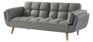 3-osobowa kanapa z funkcją spania rozkładana z tkaniny LOELINE - Kolor szary melanż