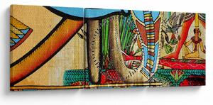Obraz motywami egipskimi (z zegarem) (90x30 cm)