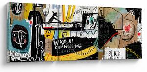 Obraz - Graffiti (z zegarem) (90x30 cm)