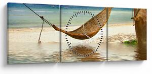 Obraz - Relaks na plaży (z zegarem) (90x30 cm)