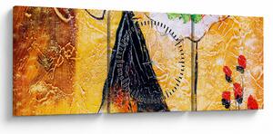 Obraz - Tańczące baletnice, obraz olejny (z zegarem) (90x30 cm)