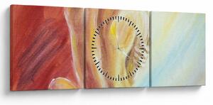 Obraz odpoczywającej kobiety, obraz olejny (z zegarem) (90x30 cm)