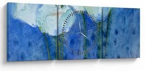 Obraz - Białe tulipany (z zegarem) (90x30 cm)