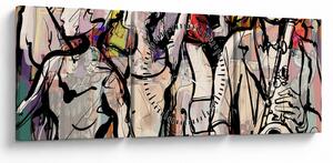 Obraz - Jazzowa noc (z zegarem) (90x30 cm)