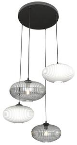 Nowoczesna lampa wisząca grafit + opal - D175 K0-Z78