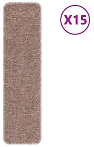 Mats antypoślizgowe na schody 15 pcs Jasnobrązowy 75 x 20 cm PP