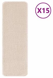 Mats antypoślizgowe na schody 15 pcs Kremowy 60 x 25 cm PP