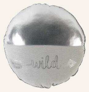 PODUSZKA WILD METALLIC - SREBRNA OKRĄGŁA 40 CM