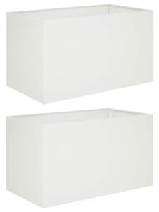 Doniczka ogrodowa 2 szt. Biały 80 x 50 x 50 cm Stal zimnogięta