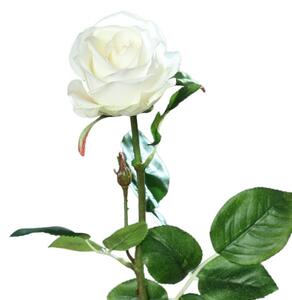 Róża Sztuczna 66 cm - Biała - Naturalna w Dotyku
