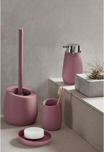Różowy ceramiczna szczotka do WC Wenko Badi