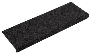 Maty na schody samoprzylepne 15 szt. 65x21x4 cm, czarne, prostokątne, z krawędzią