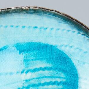 Niebieski owalny półmisek ceramiczny MIJ Sky, 24x20 cm