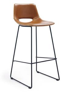 Koniakowy hoker z imitacji skóry (wysokość siedziska 76 cm) Zahara – Kave Home