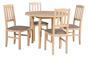 MebleMWM Zestaw stół POLI 3 dąb grandson + 4 krzesła drewniane BOS 3 1B soro 90 / SZYBKA WYSYŁKA