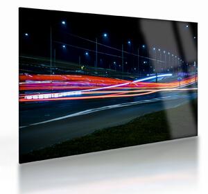 Obraz na szkle - miasto nocą (70x50 cm)