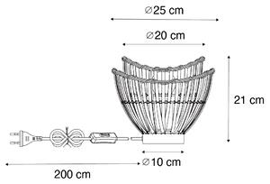 Orientalna lampa stołowa czarny bambus - Pua Oswietlenie wewnetrzne