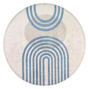 Niebiesko-szary okrągły dywan ø 160 cm – Vitaus