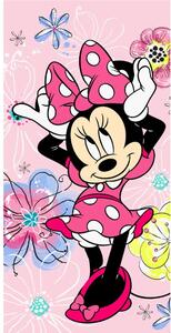 Różowy bawełniany ręcznik dziecięcy 70x140 cm Minnie "Pink bow" – Jerry Fabrics