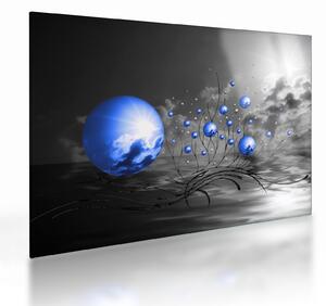 Obraz na szkle - ciemnoniebieskie kule (70x50 cm)
