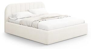 Tapicerowane łóżko dwuosobowe ze schowkiem ze stelażem 140x200 cm w kolorze kości słoniowej Juno – Windsor & Co Sofas