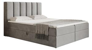 Szare łóżko kontynentalne 140x200 cm