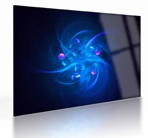 Obraz na szkle - nowoczesny obraz niebieskiej abstrakcji (70x50 cm)