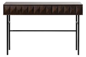Ciemnobrązowa konsola z blatem w dekorze dębu 39x117 cm Latina – Unique Furniture