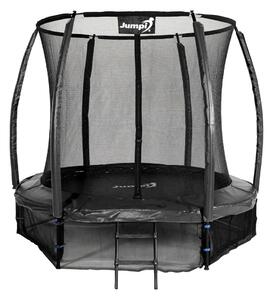 Trampolina Ogrodowa Jumpi 252cm/8FT Maxy Comfort Plus CZARNA Z Wewnętrzną Siatką