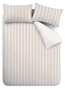 Beżowa bawełniana pościel jednoosobowa 135x200 cm Ashford Stripe – Bianca